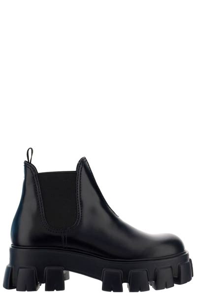 prada black chelsea boot|chunky Prada monolith boots.